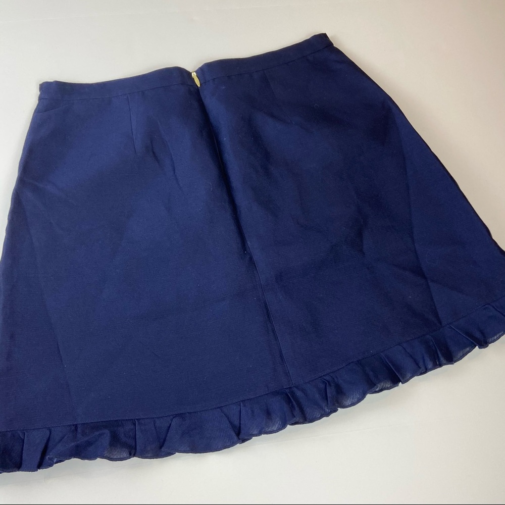 Draper James Navy Blue Ruffle Pocket Skirt Reese - Picture 4 of 7